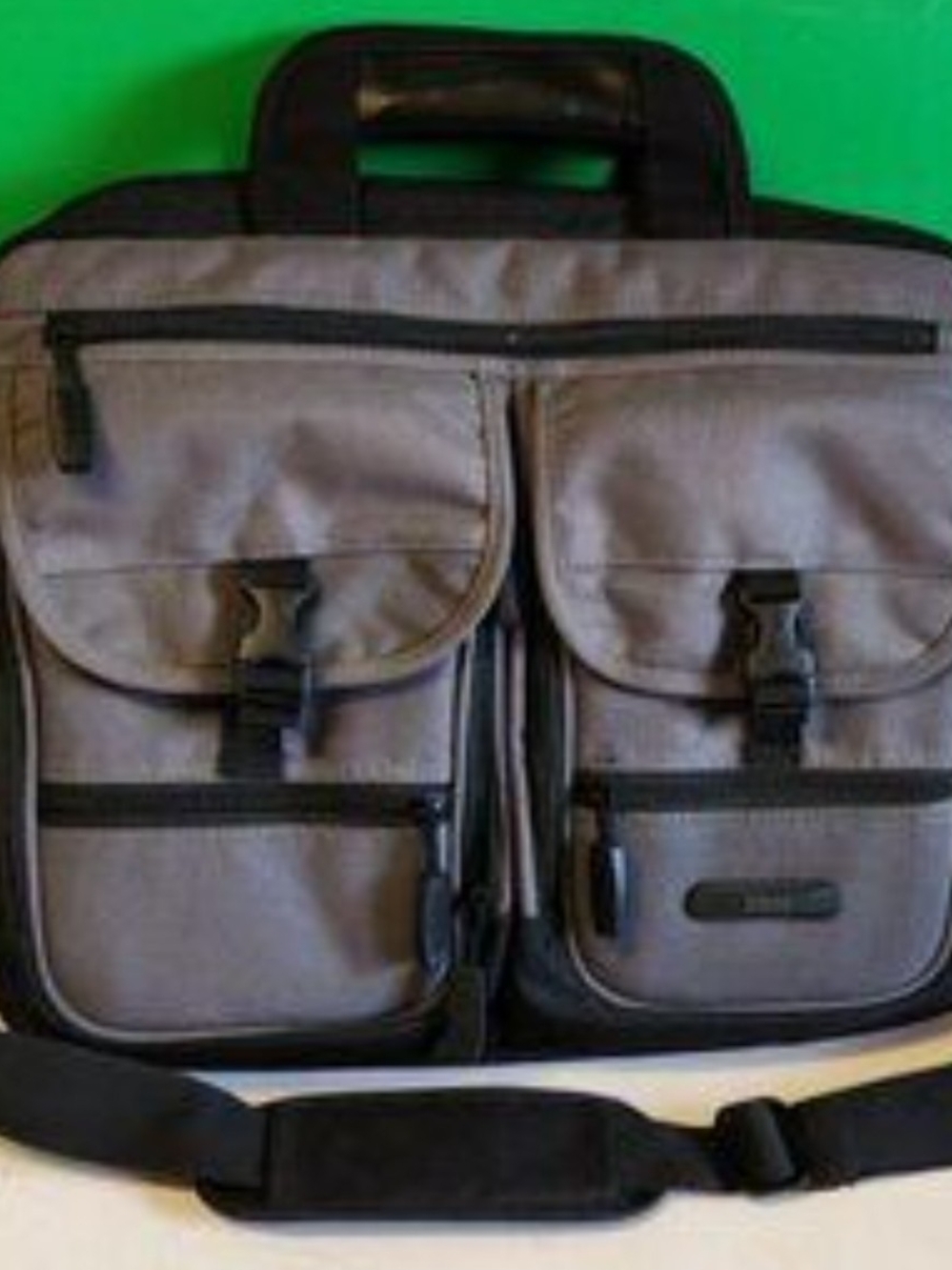 Roots Gray Laptop Briefcase Bag with Black Trim
